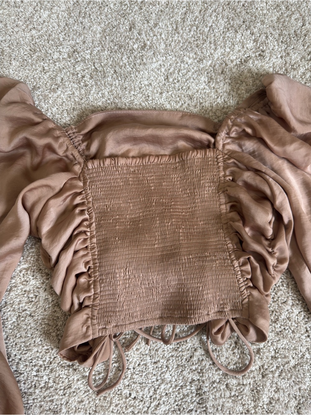 Beige Silky Renaissance Top - Picture 4 of 7